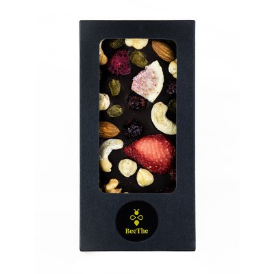 Dark chocolate with nuts and dried fruits, 120g, 120 g